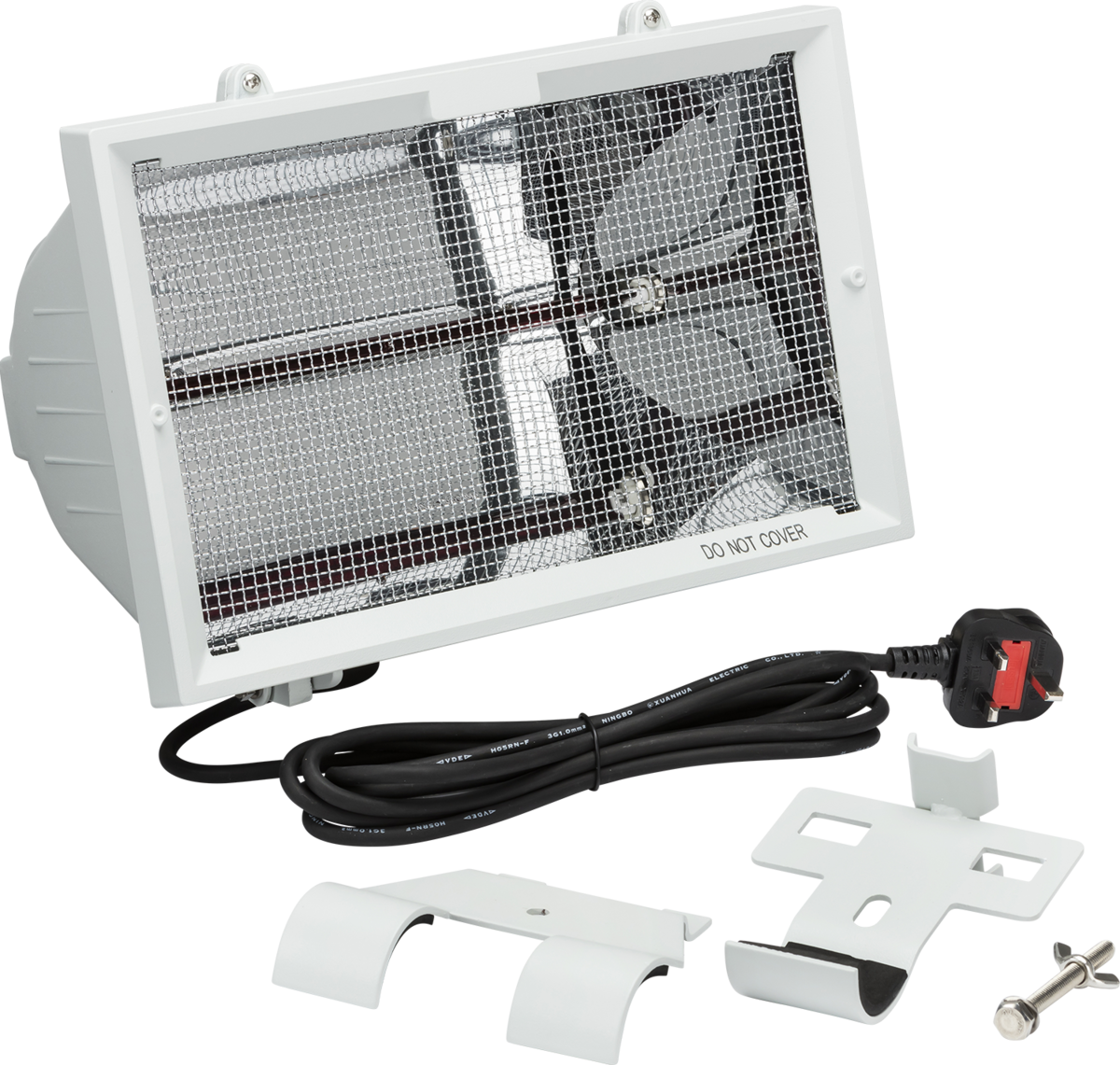 230V IP24 1.3kW shortwave infrared heater ‚Äì White – Greenwood Lighting