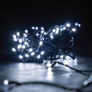 120 LED 9.5m Cool White Outdoor LED battery operated String Lights with Timer