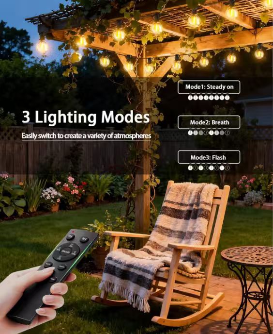 25 Light Connectable Festoon LED 15m 7.5w (25x0.3) G40 E12 with Remote and Timer - Image 8
