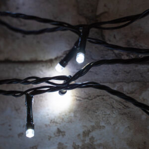 Lyyt 120 LED Battery String Lights with Timer – Cool White, 9.5m