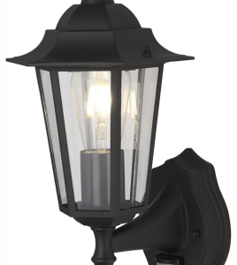 Alex Outdoor Wall Light - Black Metal & Glass PIR