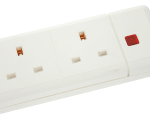 Click 2 Gang Trailing Socket 13A – White