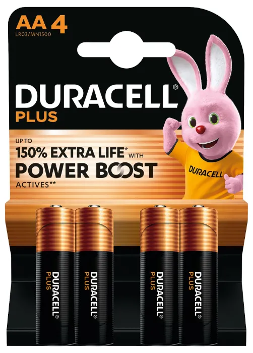 Duracell Plus AA Batteries – Pack of 4