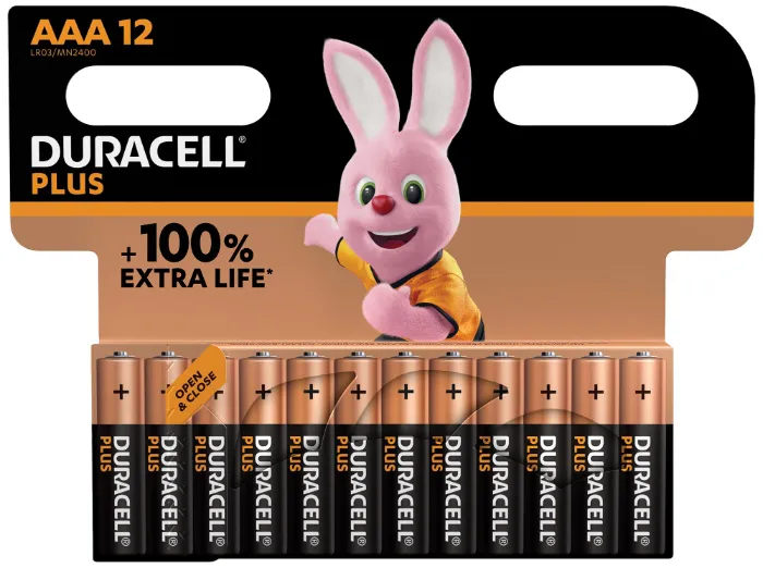 Duracell Plus AAA Batteries – Pack of 12