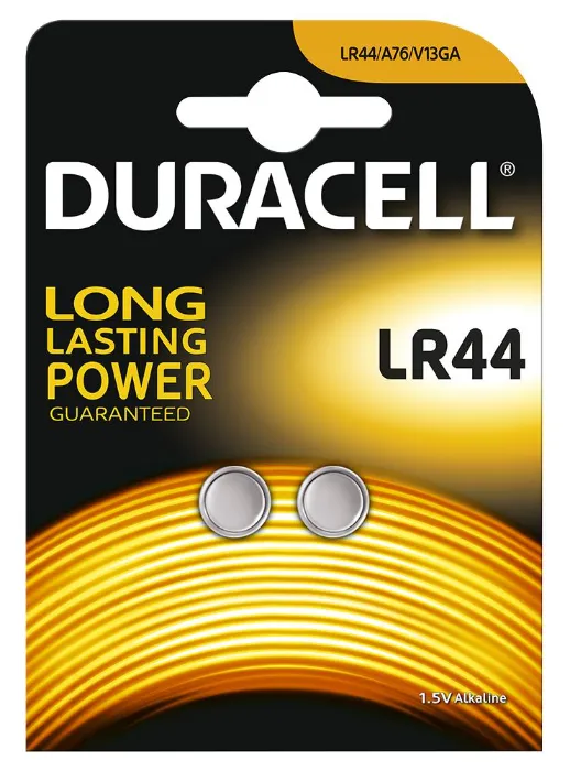 Duracell LR44 Alkaline Button Batteries – Pack of 2