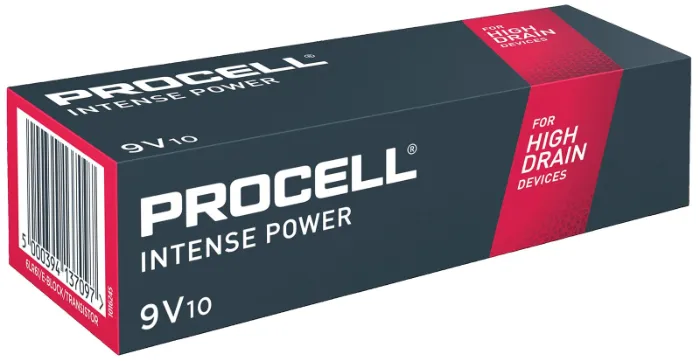 Procell Intense 9V PP3 Batteries – Box of 10