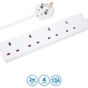 Pro Elec 4 Gang Extension Lead, 2m