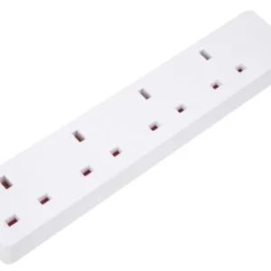 Pro Elec 4 Gang Extension Lead, 5m, White