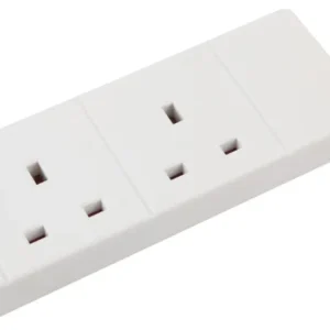 Pro Elec 2 Gang Extension Lead, 3m, White