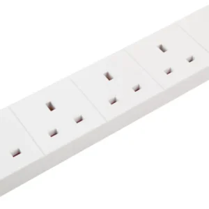 Pro Elec 4 Gang Extension Lead, 2m, White