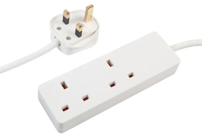 Pro Elec 2 Gang Extension Lead, 5m, White